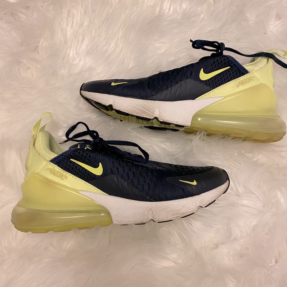 Nike airmax 27c navy blue and neon yellow